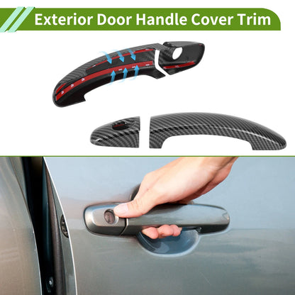 Exterior Door Handle Cover Trim for Ford Focus (2012–2018) Carbon Fiber Black ABS