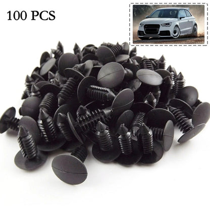 100 Bumper Clips Auto Car Plastic Rivets Fastener Fender Push Pin For 8mm Hole