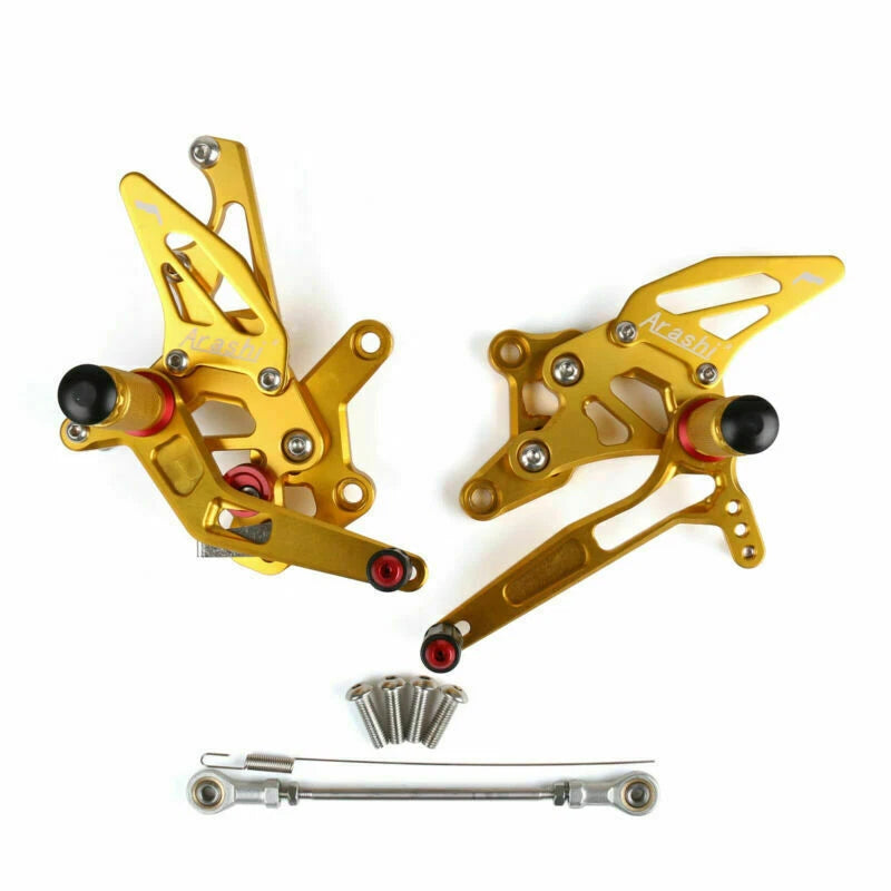 Aluminum Rearsets Footpegs Pedals for Yamaha YZF-R3 R25 MT-03 (2015–2019) Gold T9