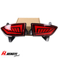 2X 3 in 1 LED Red Rear Bumper Fog Light Tail Light for Honda Pilot (2019–2022)