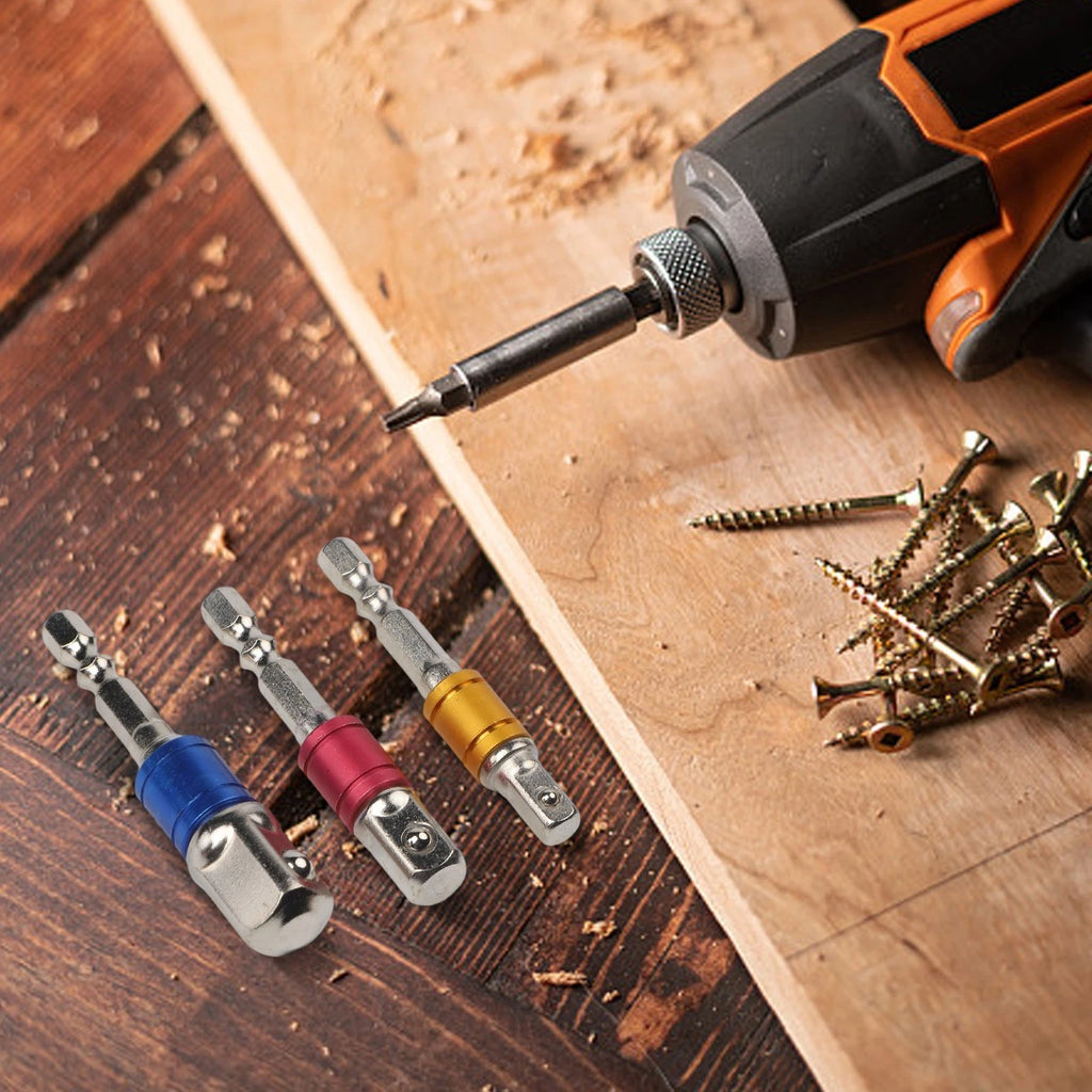 3pcs Hex Rods with Magnetic Locking for Power Drill Compatibility