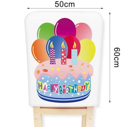 Set of 4 Washable Multicolor Birthday Chair Covers for Classroom