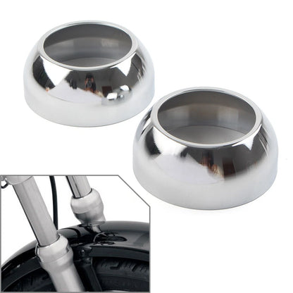Chrome Front Fork Boot Cap Covers 39mm for Harley Sportster Dyna FXR (2000–2023)