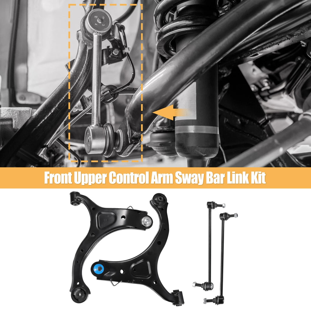 Front Lower Control Arms Sway Bar Kit 6 Pcs for Hyundai Santa Fe (2007–2012)