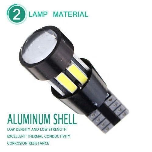 T10 White LED Wedge Side Light Bulb for Car (DC 12V) 1x