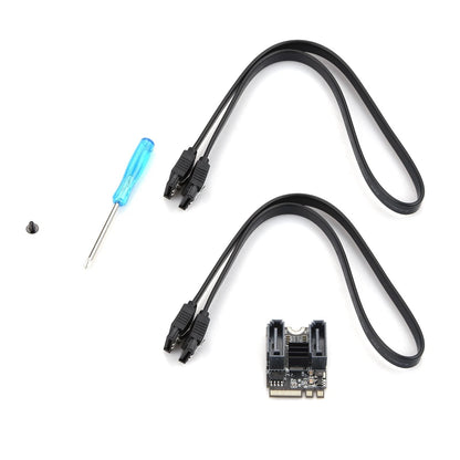 M.2 to Dual Port SATA Hard Disk Adapter Card for M2 A + E (2015–2023)