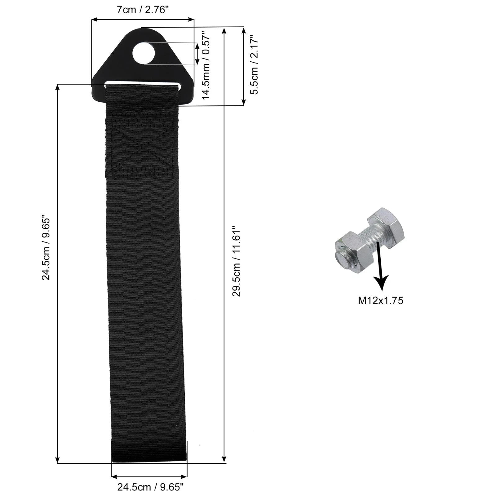 Front Bumper Tow Strap Set with Rope Hook for Car Trailer (2005–2015)