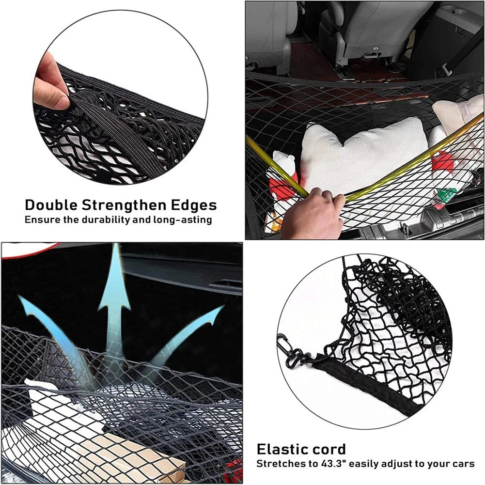 Double Layer Elastic Mesh Cargo Net for Car Trunk (110x40cm)