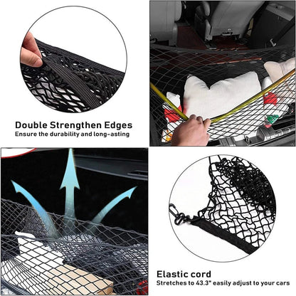 Double Layer Elastic Mesh Cargo Net for Car Trunk (110x40cm)