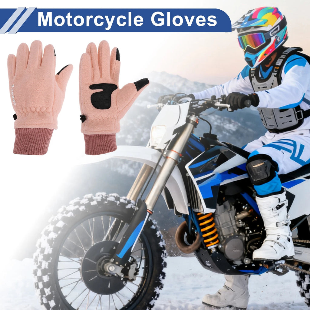 Full Finger Cycling Gloves for Mountain Biking Fold Back Pink Women