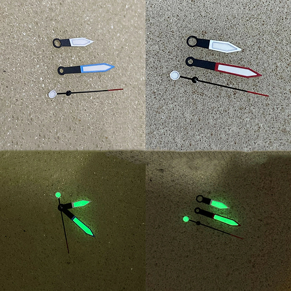 Watch Hands for NH35 NH36 Movement (3 Pointers, Green Luminous)