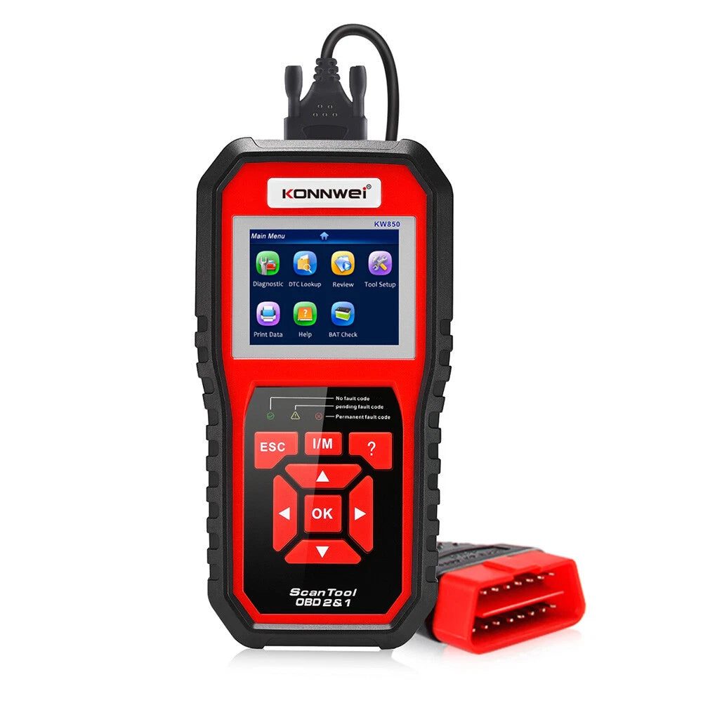 Automotive Diagnostic Code Scanner Tool Multilingual OBD2 KONNWEI KW850 Kit Set
