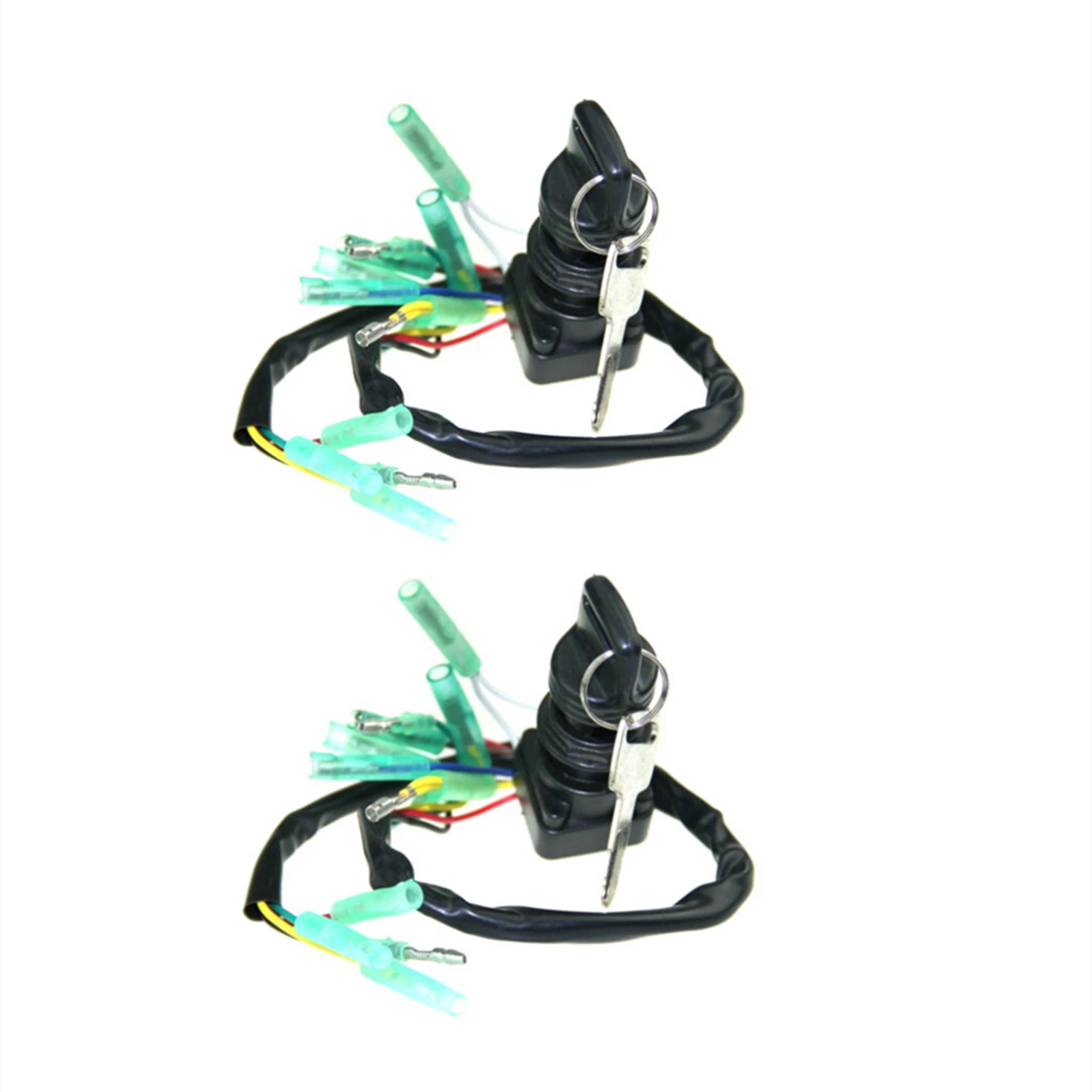 2Pcs Ignition Main Key Switch Set 703-82510-43-00 for Yamaha Outboard (N/A)