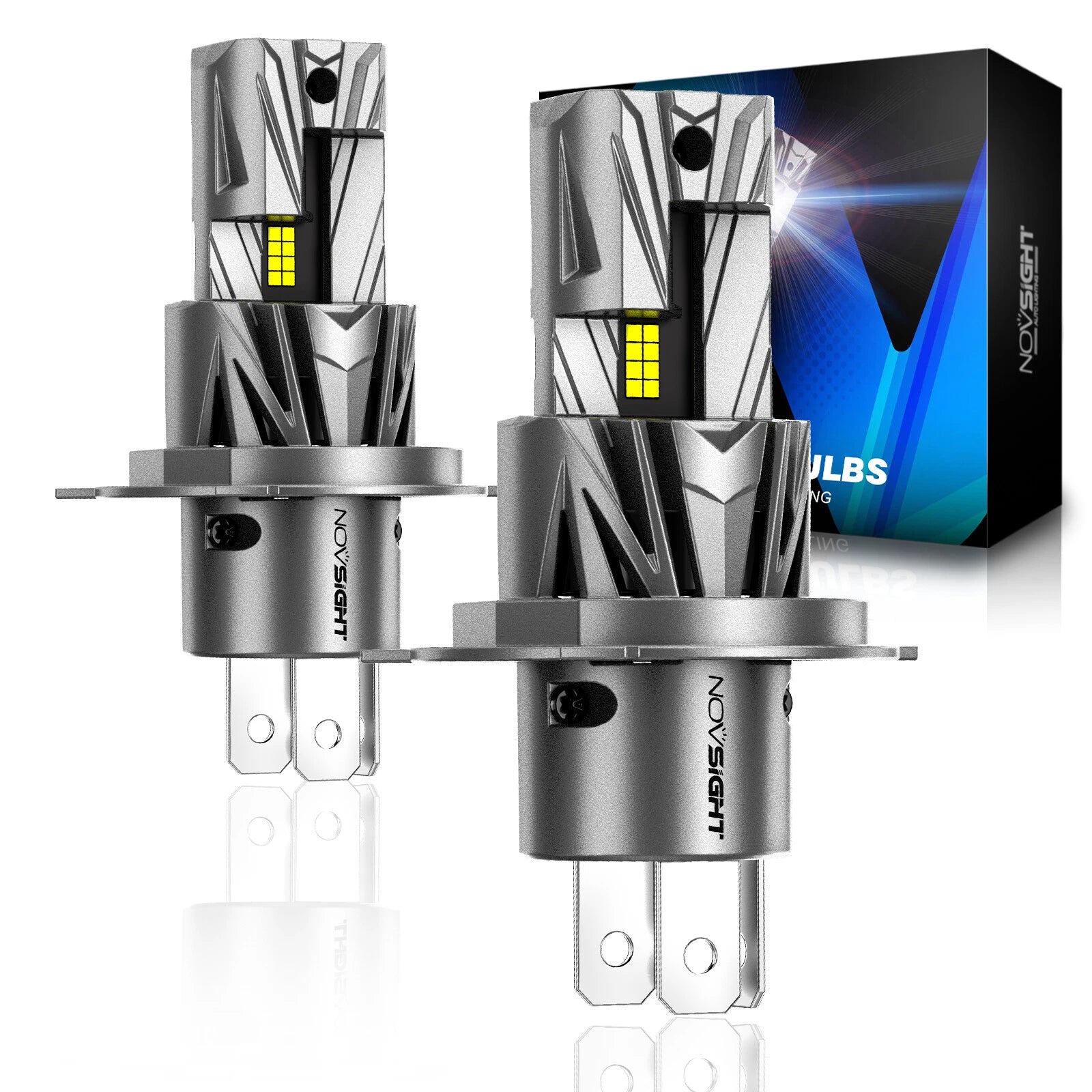 H4 LED Headlight Bulbs Conversion Kit for NOVSIGHT (18000LM, 6500K, 70W)