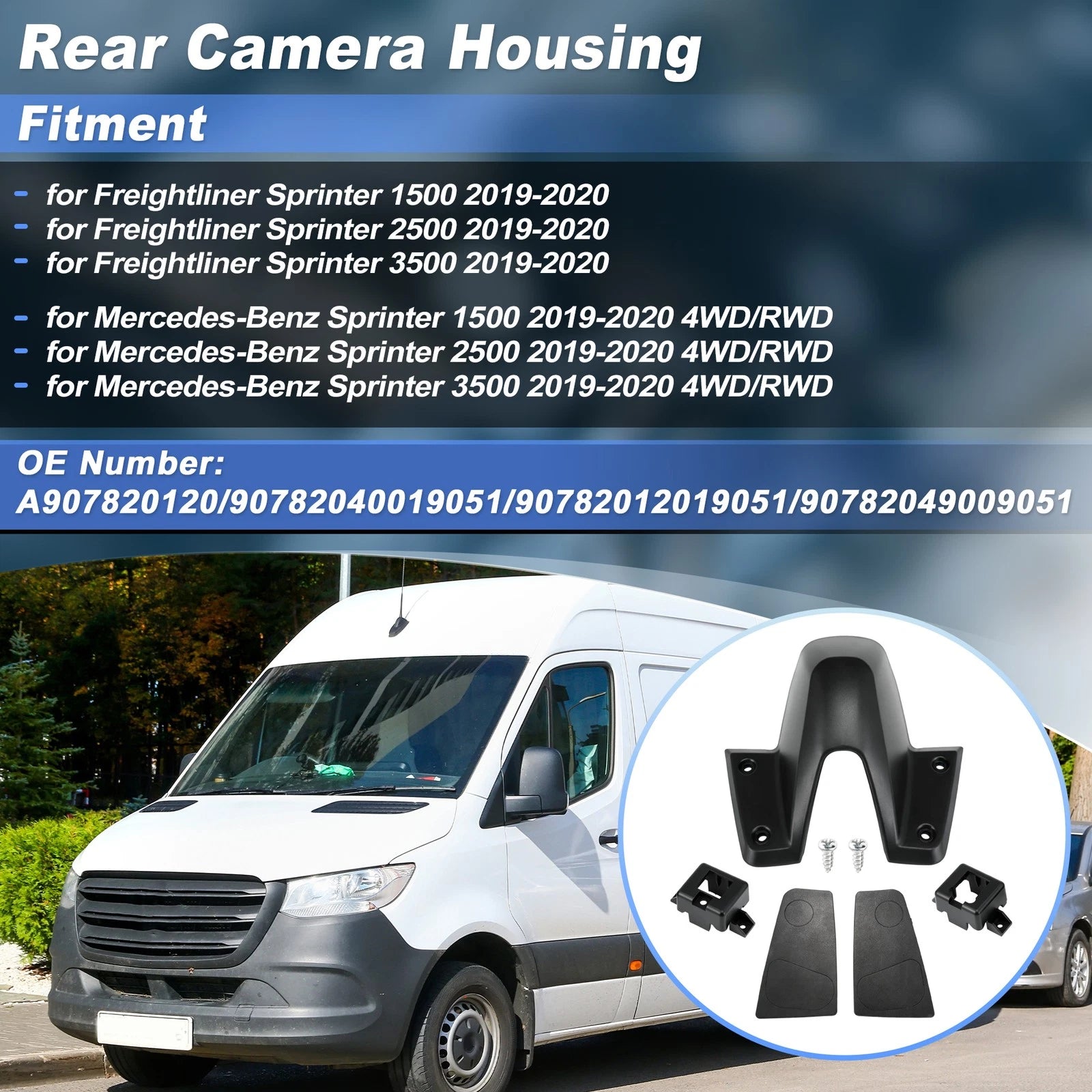 Rear Camera Housing Replacement for Mercedes-Benz Sprinter 1500 2500 3500 (2019–2020)