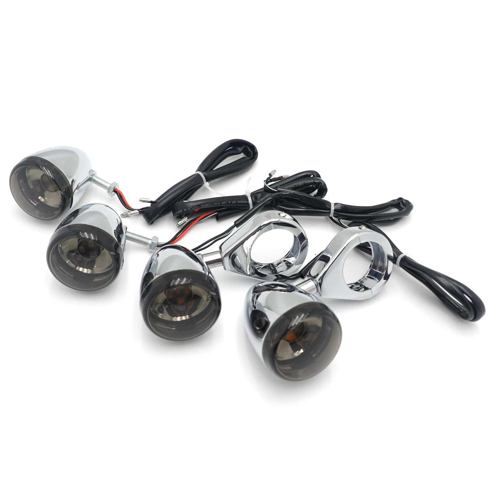 Chrome Motorcycle Turn Signals Kit for Harley Davidson (41mm)