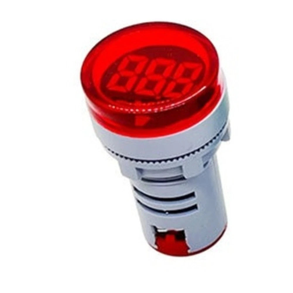 22mm Red LED Digital AC Voltage Meter 60V 500V Range with Dustproof Base