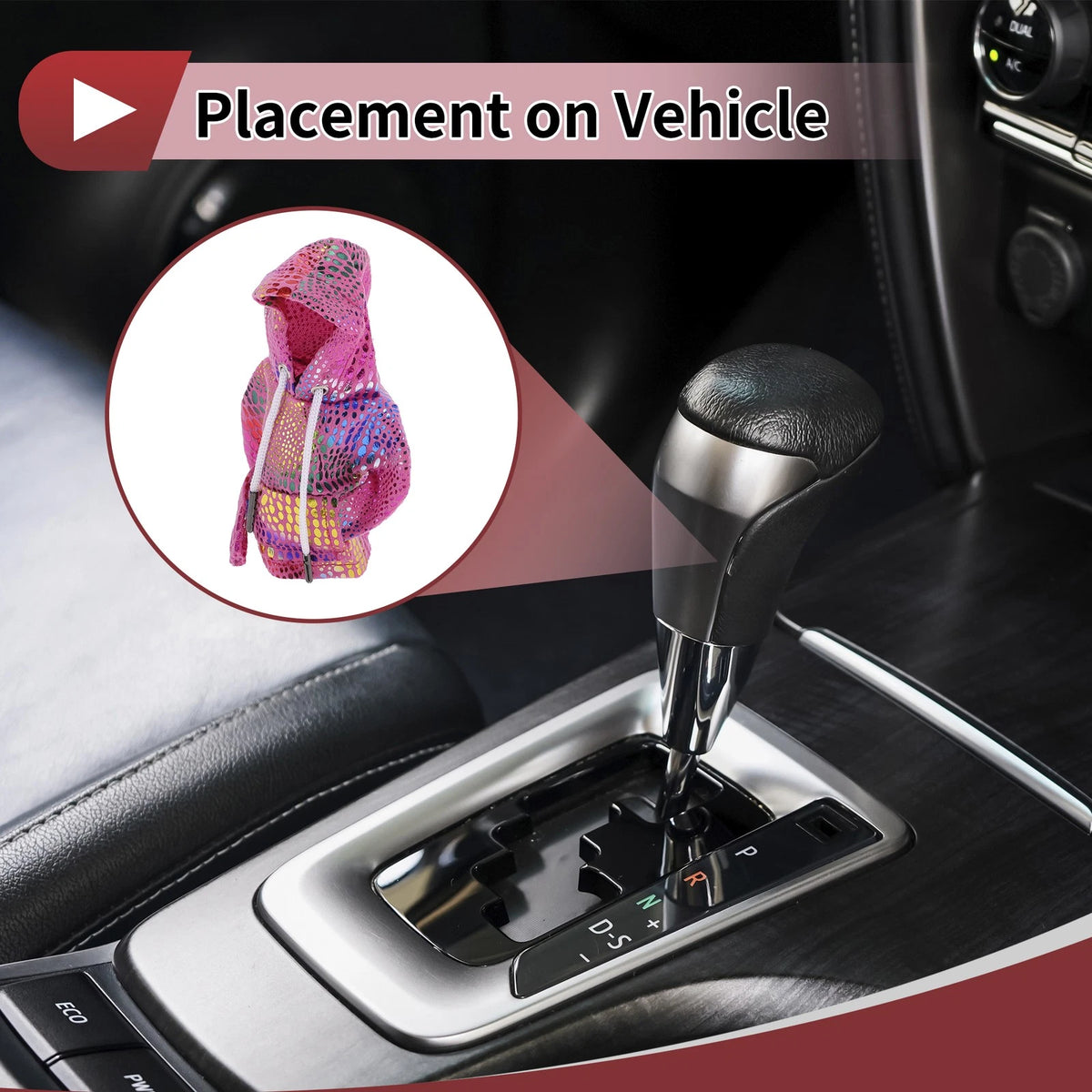 Gear Shift Knob Cover for Universal Vehicles (Manual) - Rose Pink Fabric