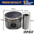 Set of 4 Piston Ring Set for Nissan QD32 Engine (STD Size)