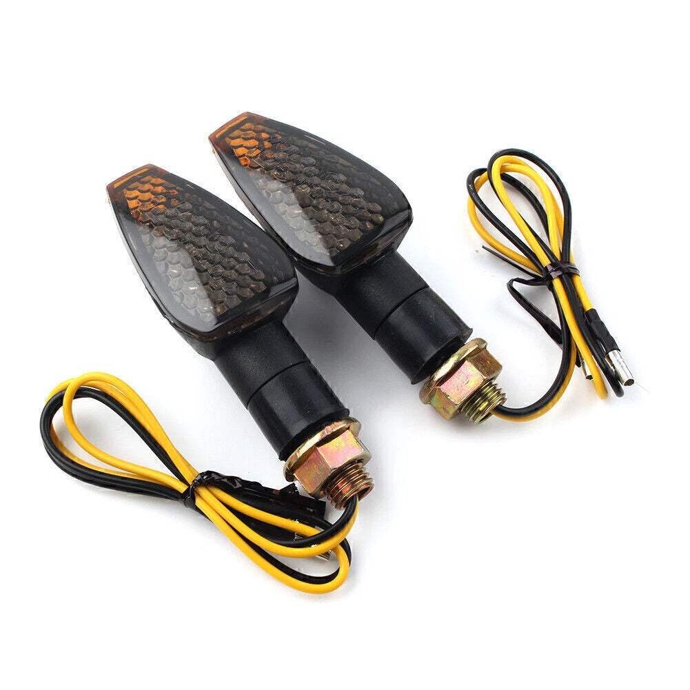 14 Turn Signal Indicators Blinkers Lights Black Mini Motorcycle Universal