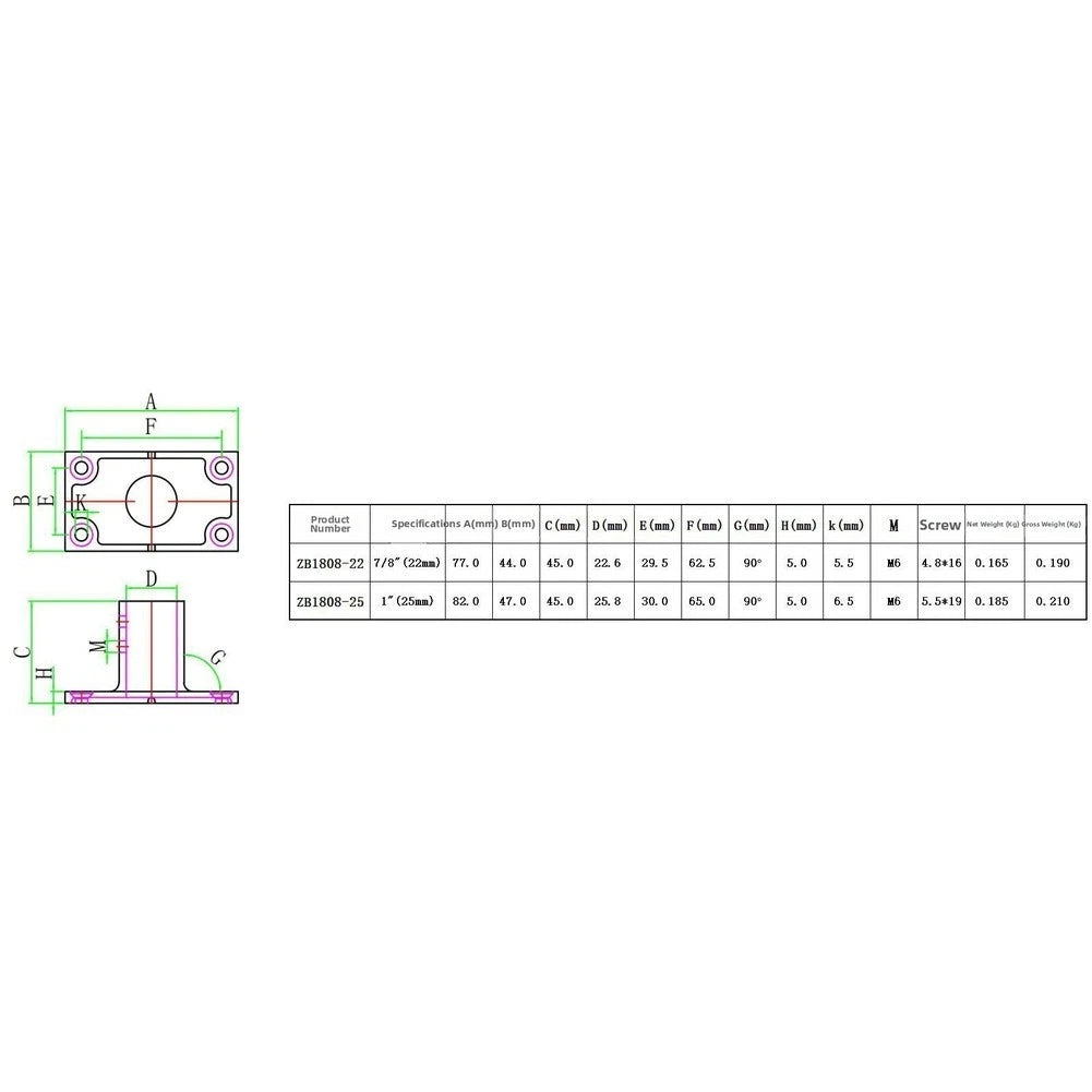 316 Stainless Steel Rectangular Handrail Base for Marine Use (22mm, 25mm)