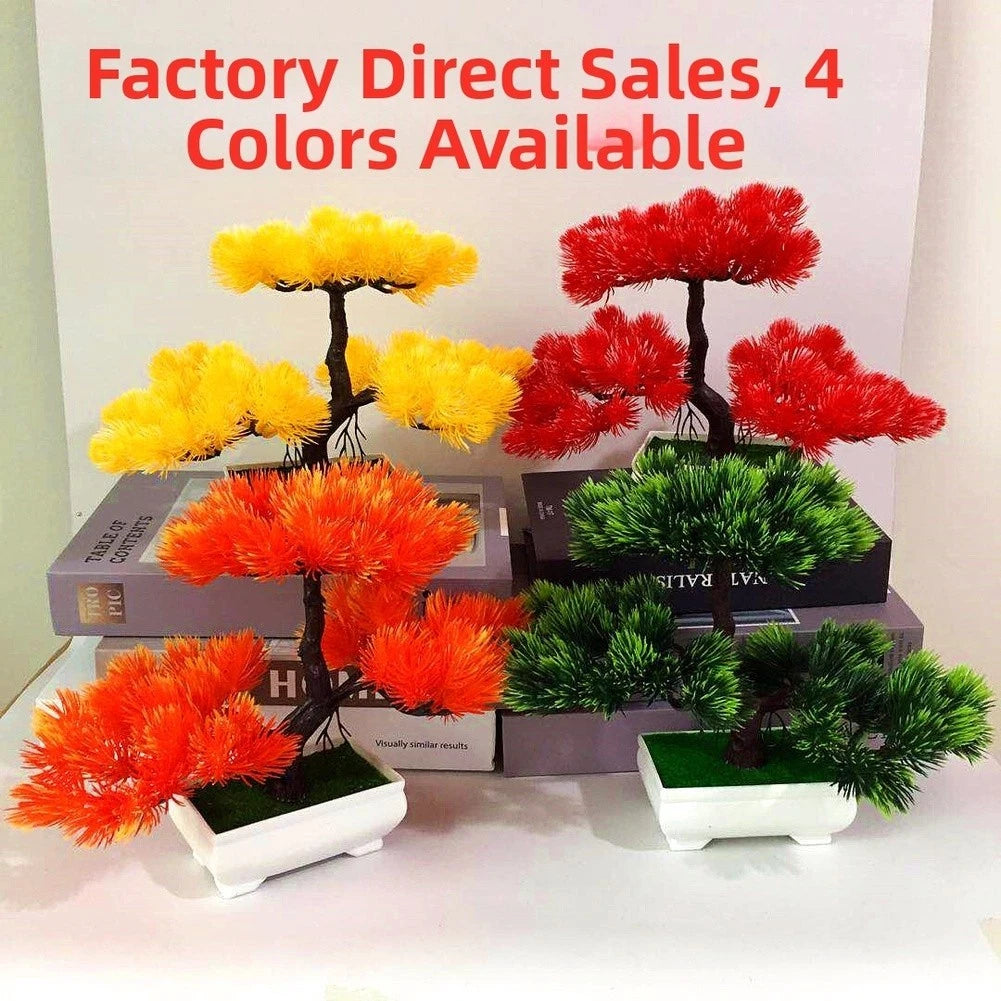 2X Pine Bonsai Artificial Plants for Tabletops (Realistic Design)