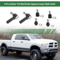 6pcs Front Suspension Kit Outer Tie Rod End & Ball Joint for Ram 1500 (2009–2018)