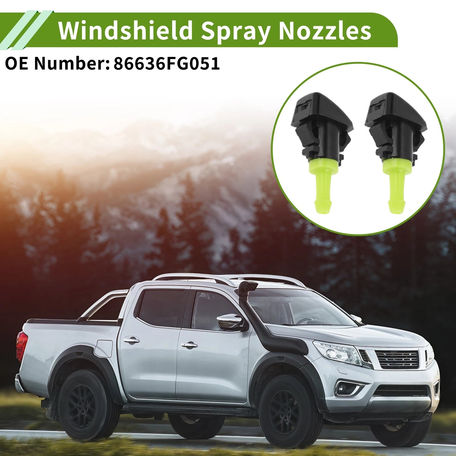 Windshield Washer Nozzle With Hose Connector for Subaru (2012–2021)