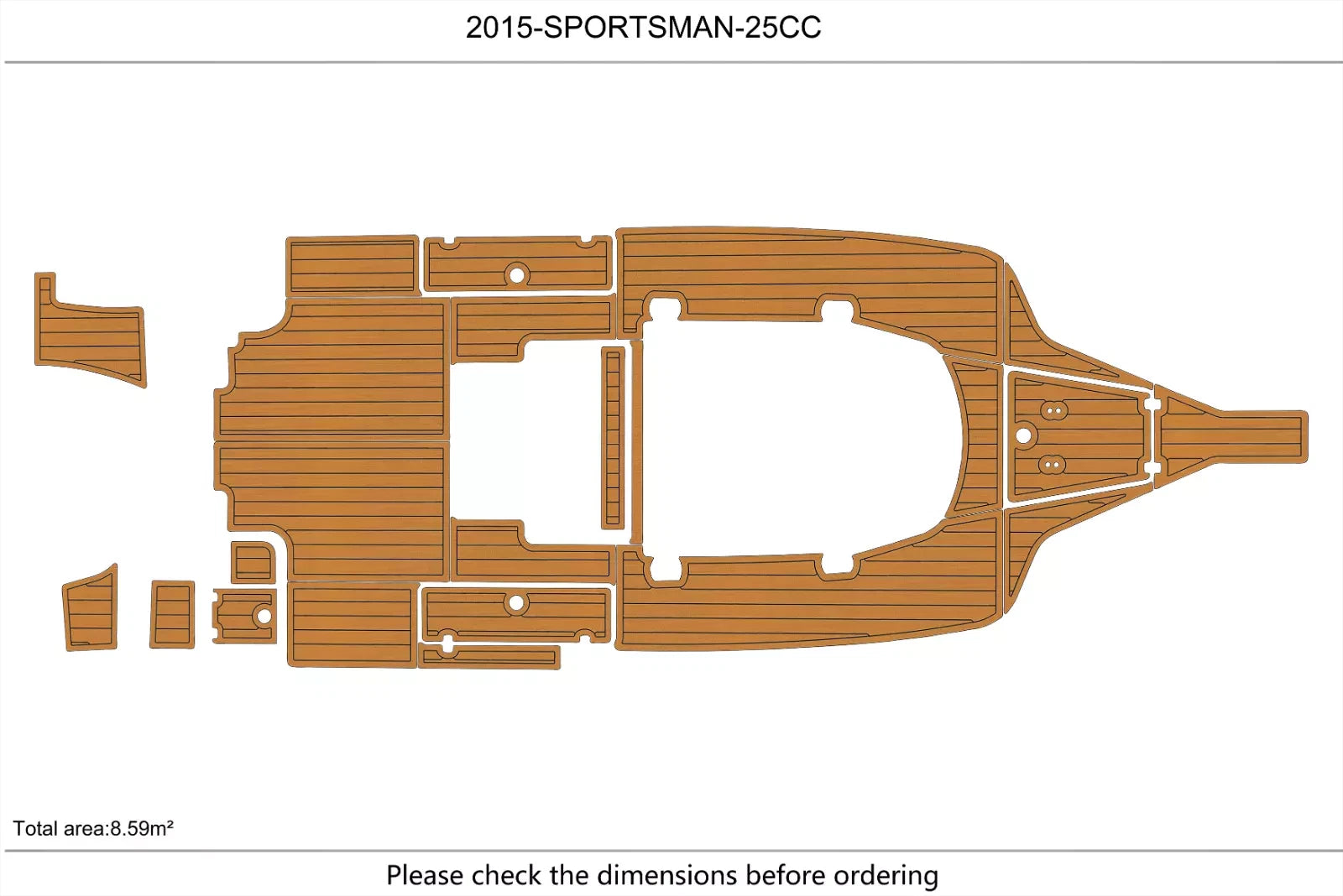 EVA Foam Teak Deck Floor Mat for Sportsman 252 CC (2015–2016)