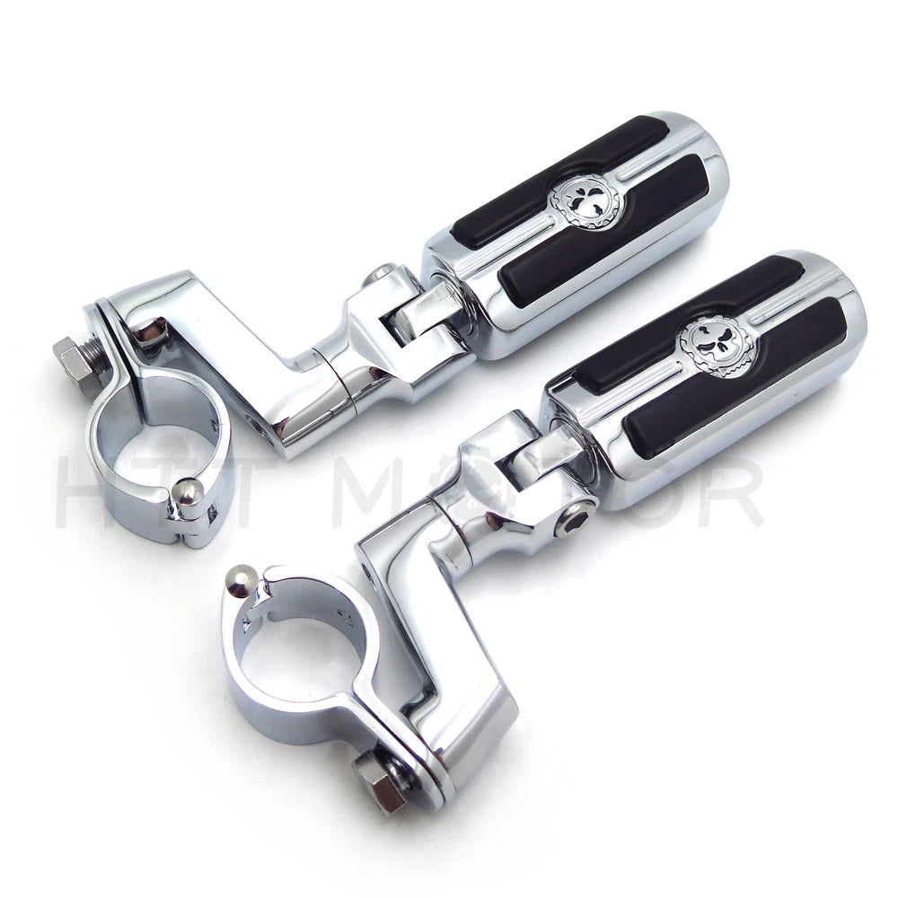 Gear Skull Foot Peg Mount for Harley (1.5" Engine Guard)