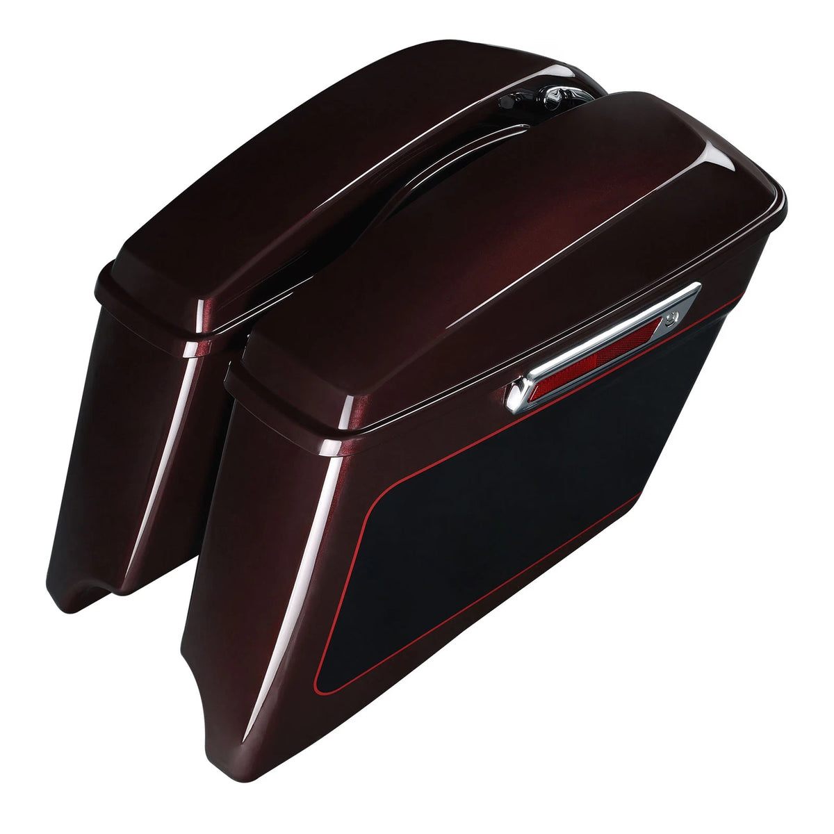 4" Stretched Saddlebags for Harley FLTRX (2014–2023) Midnight Crimson/Vivid Black