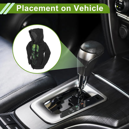 Gear Shift Knob Cover for Universal Cars - Green Black Polyester