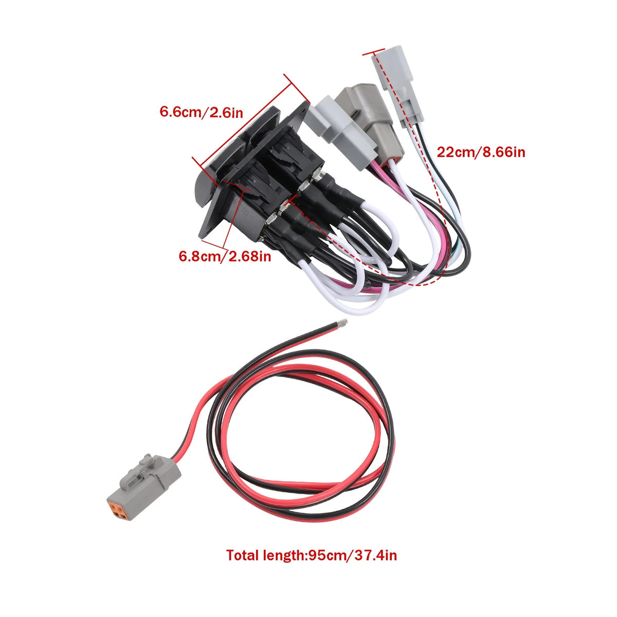 Trim Tab Double Rocker Switch Kit for Single Actuator Systems (10222-211D)