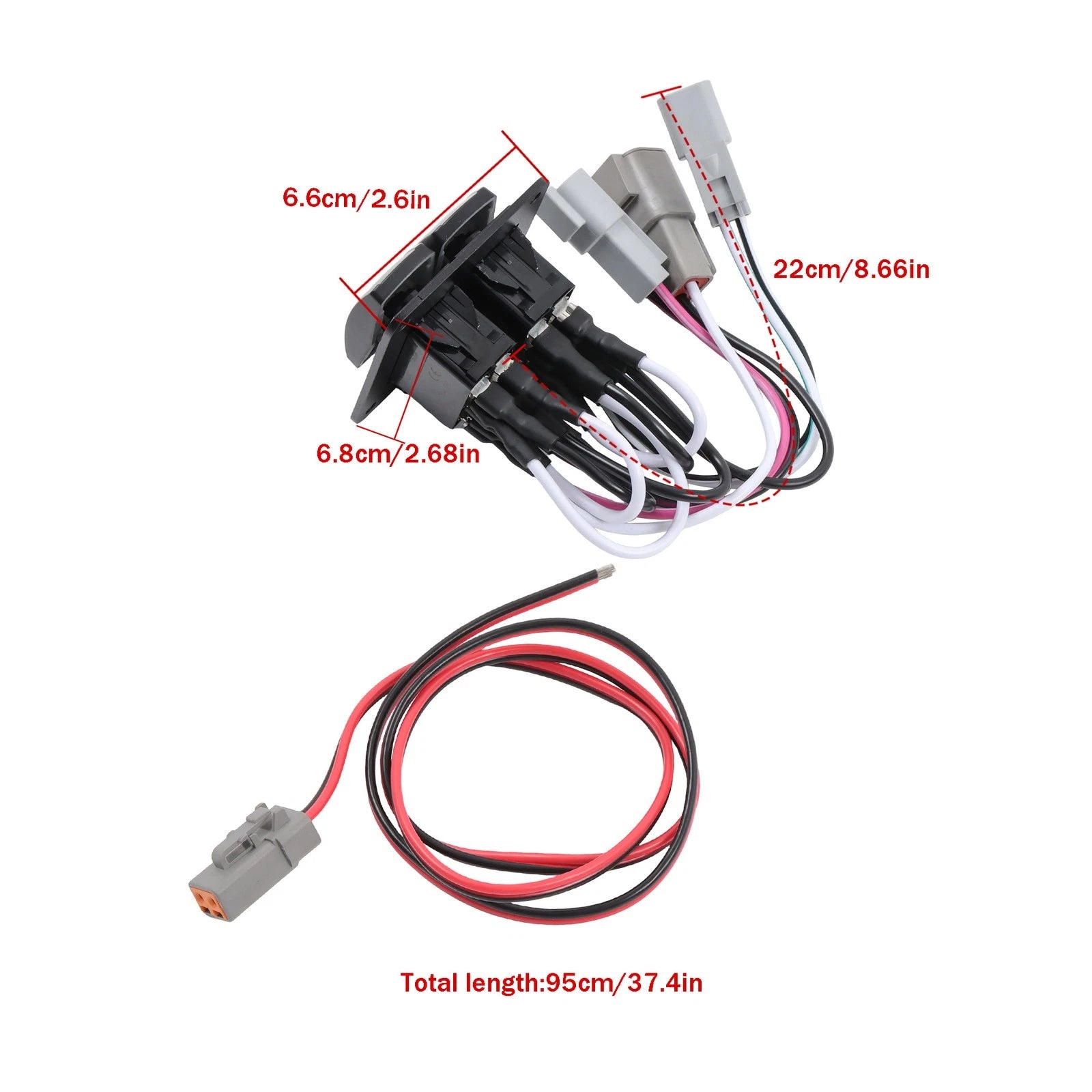 Trim Tab Double Rocker Switch Kit for Single Actuator Systems (10222-211D)