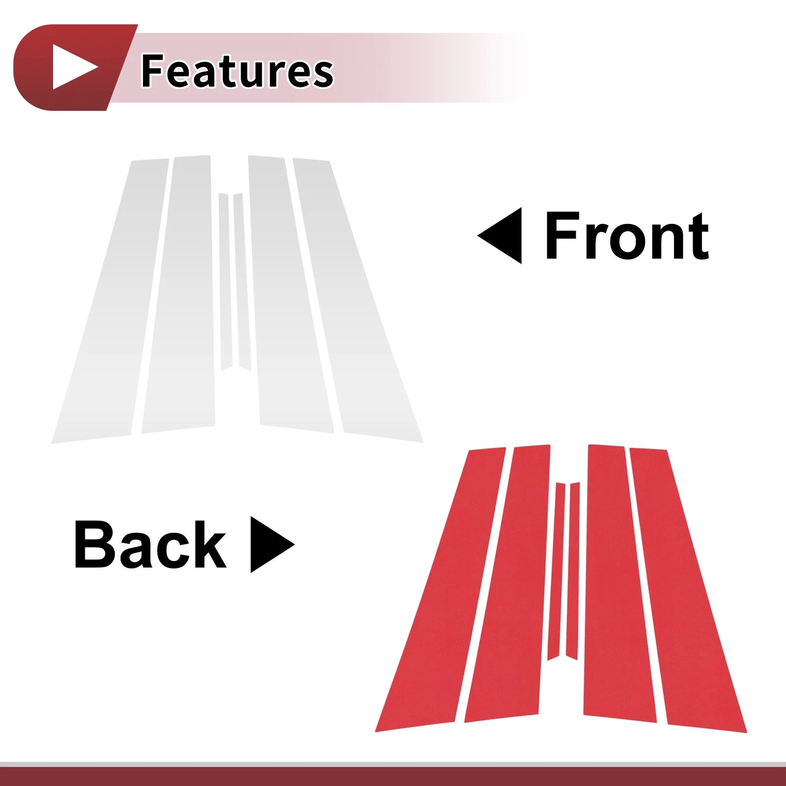 Door Pillar Window Trim for Toyota Crown (2015–2018) Silver Front Rear Left Right