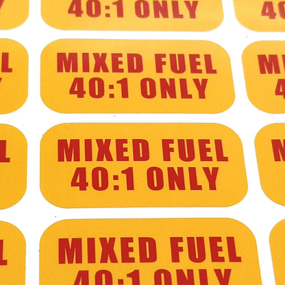 Mixed Fuel 40:1 Sticker for