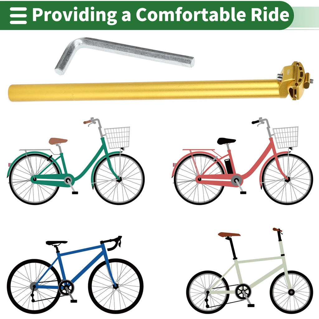 Seat Post 30.4x500mm Adjustable Angle Aluminum Alloy for Bike (Universal)