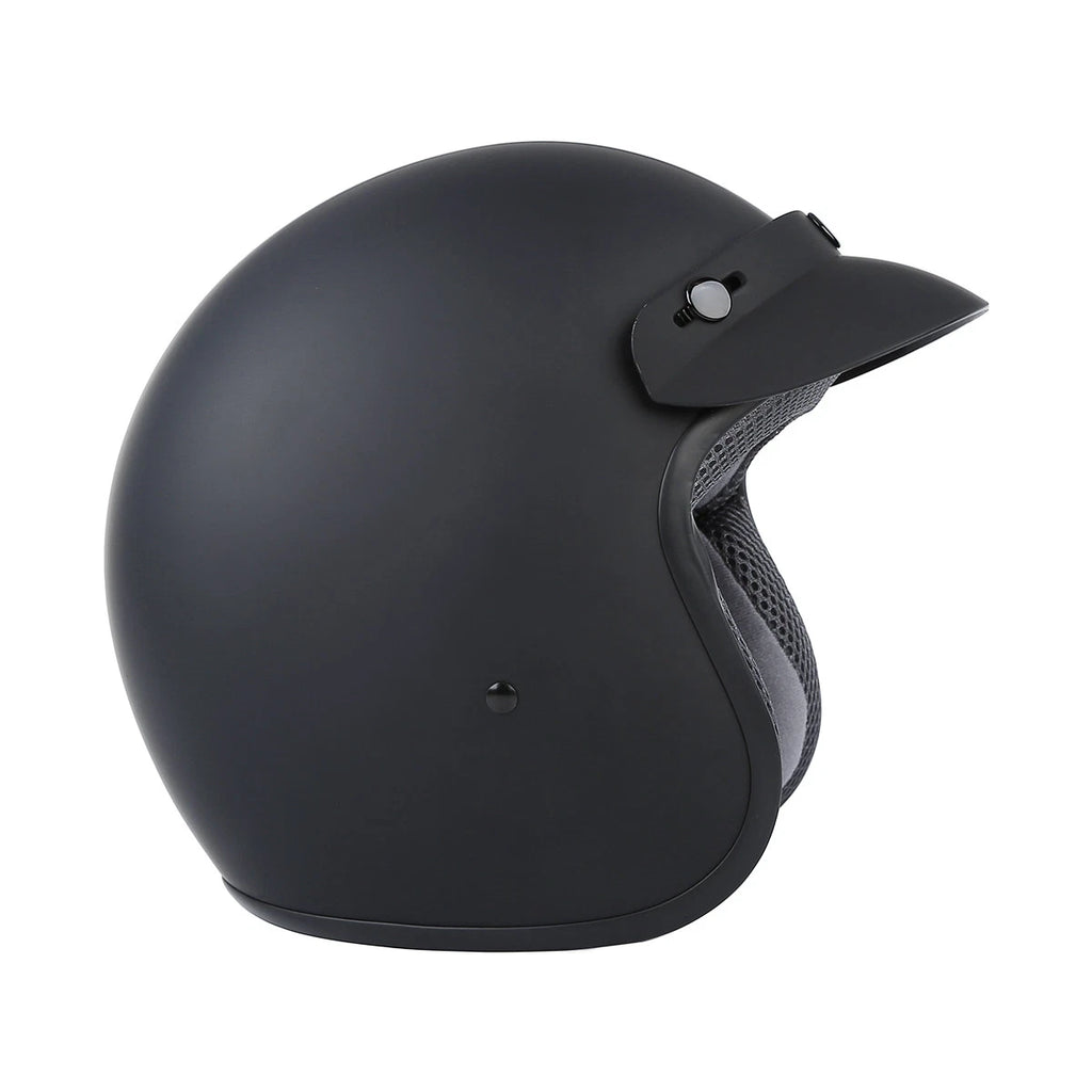 3/4 Open Face ABS Helmet for Motorcycle Scooter (S/M/L/XL) - Matte Black