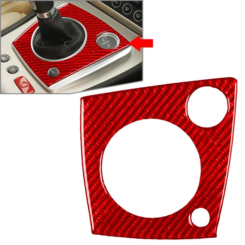 Red Carbon Fiber Gear Shift Panel Cover Trim for Alfa Romeo 159 (2006–2011)