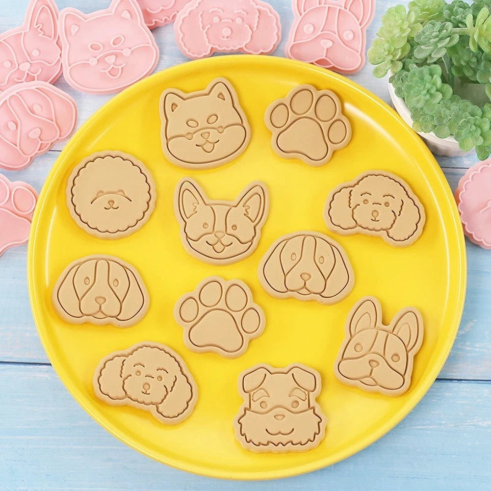 8pc Dog Themed Biscuit Cutters Set for Baking Tool Kit