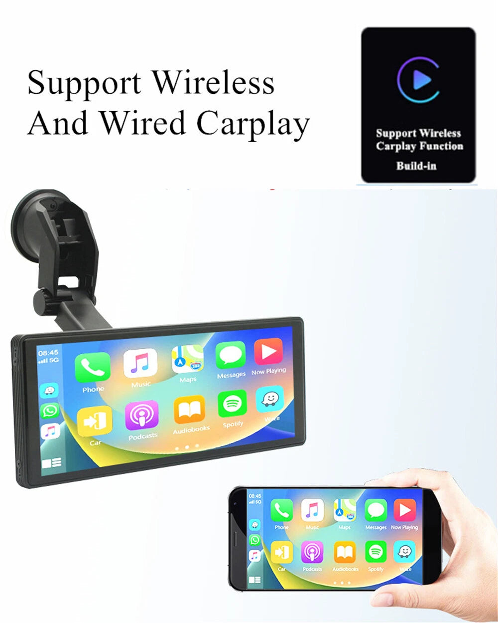 10.26" Touch Screen Car Stereo for CarPlay with Reverse Camera