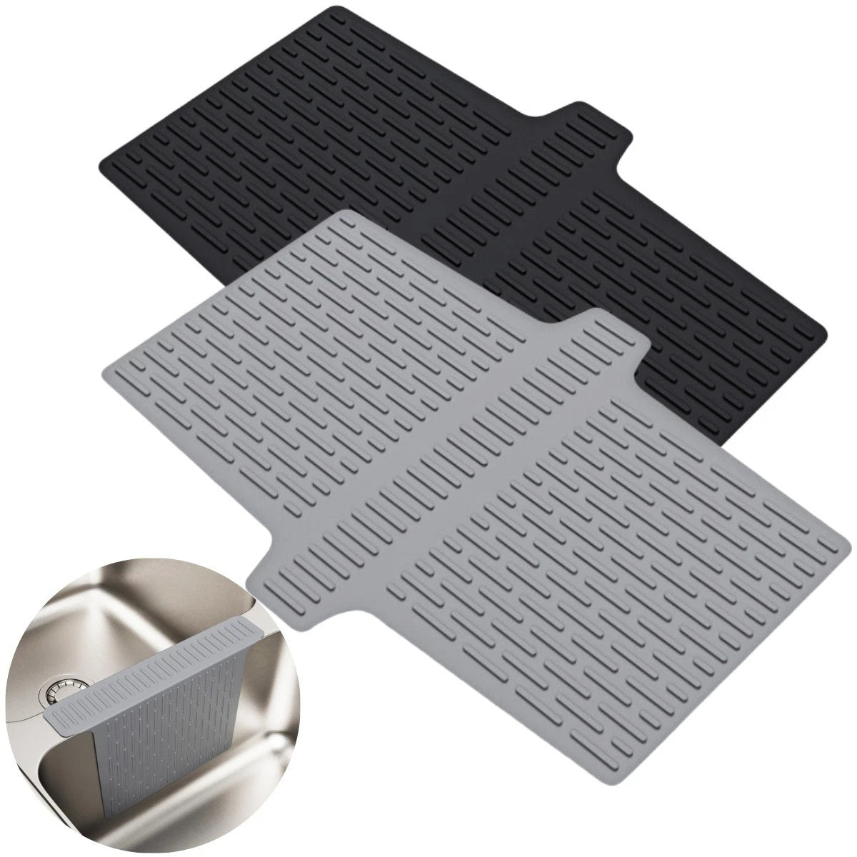 Silicone Sink Saddle Mat for Double Sinks (Heat Resistant)