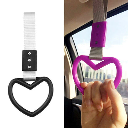 Heart JDM Tsurikawa Ring Train Bus Handle Hand Strap Drift Charm Tools Black