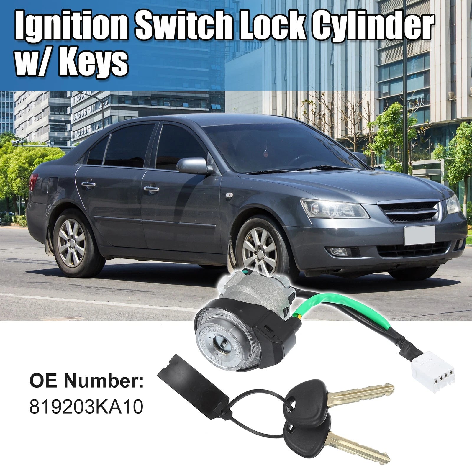 Ignition Switch Lock Cylinder with Key Replacement for Hyundai Sonata (2005–2007)