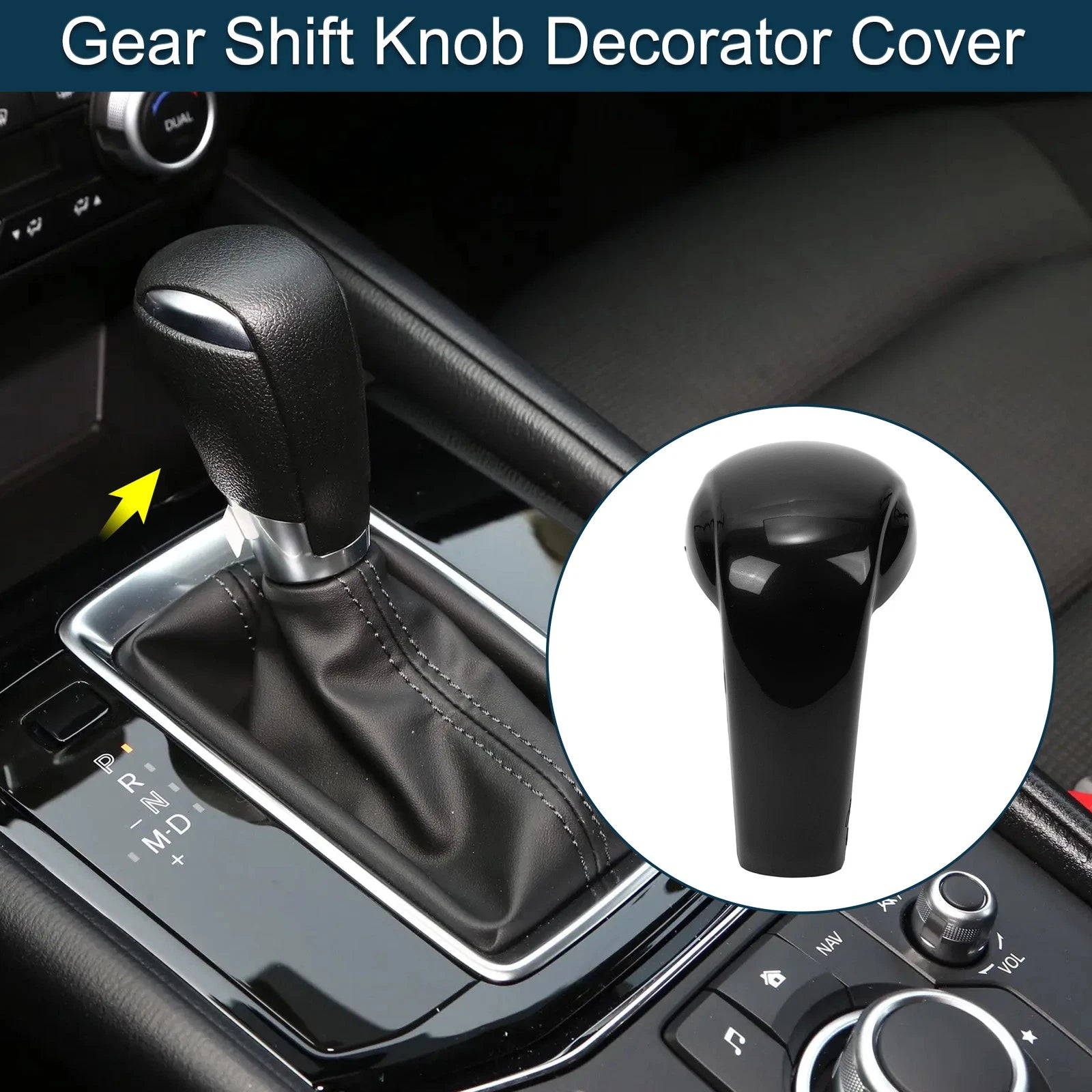 Gear Shift Knob Decorator Cover for Mazda CX-5 (2017–2023) Black