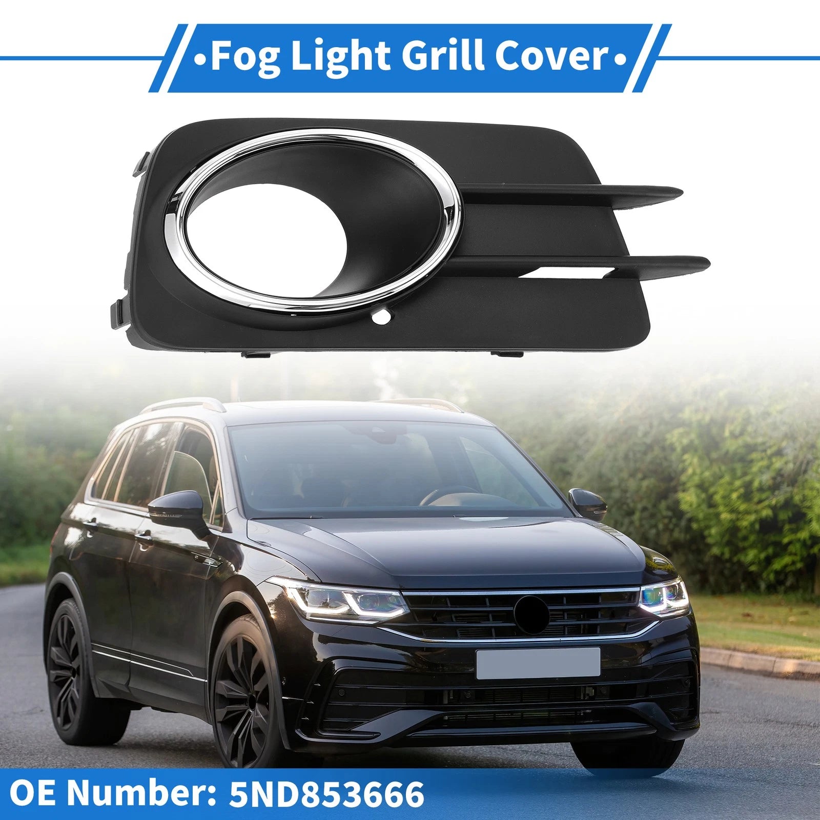 Front Right Fog Light Grill Replacement for Volkswagen Tiguan (2010–2012)