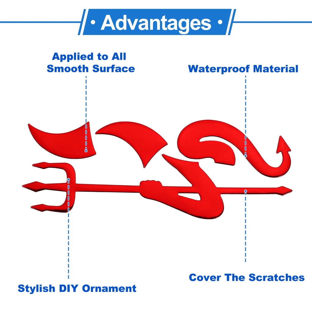 Devil Fork Pattern Bumper Sticker Decal for Car (15x6cm) Waterproof Rubber