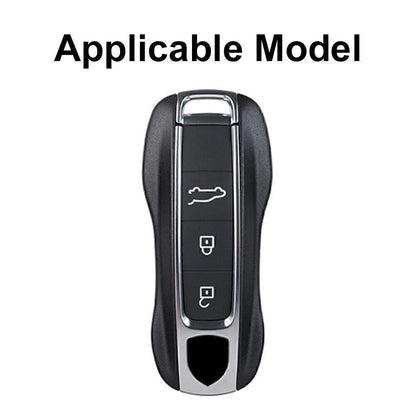 Remote Key Fob Cover Case for Porsche Cayenne Panamera (2017–2018) Carbon Silver Black