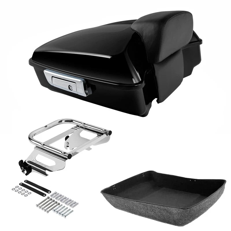 Chopped Trunk Backrest Solo Mount Rack for Harley Touring FLHT (1997–2008)