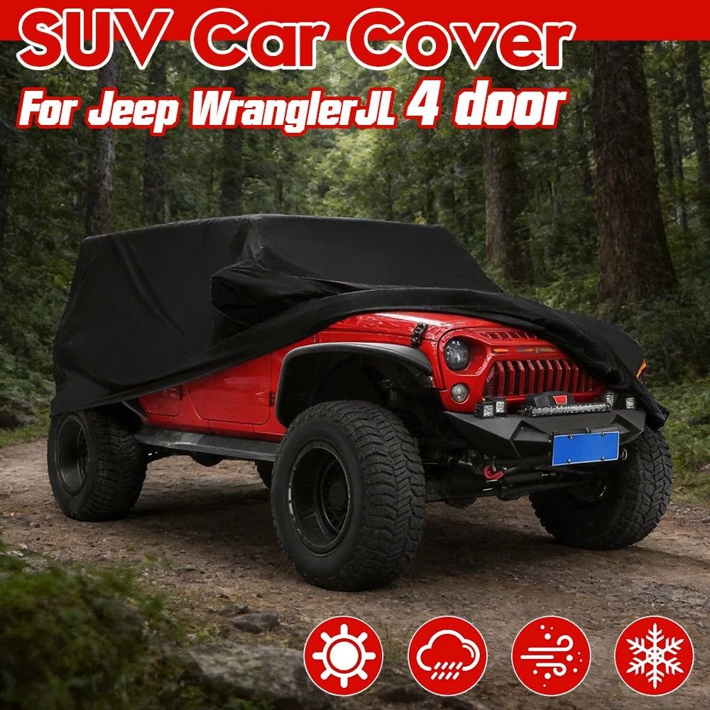 Car Cover for Jeep Wrangler JK JL 4 Door (Outdoor, UV Protection, Waterproof)